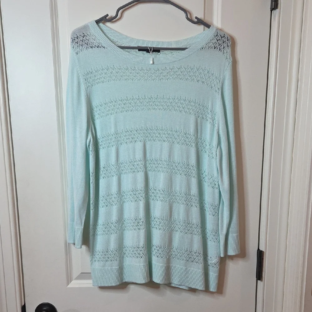 CLEARANCE Banana Republic Women's Light Seafoam Green Knit Top Size XL - Picture 1 of 11